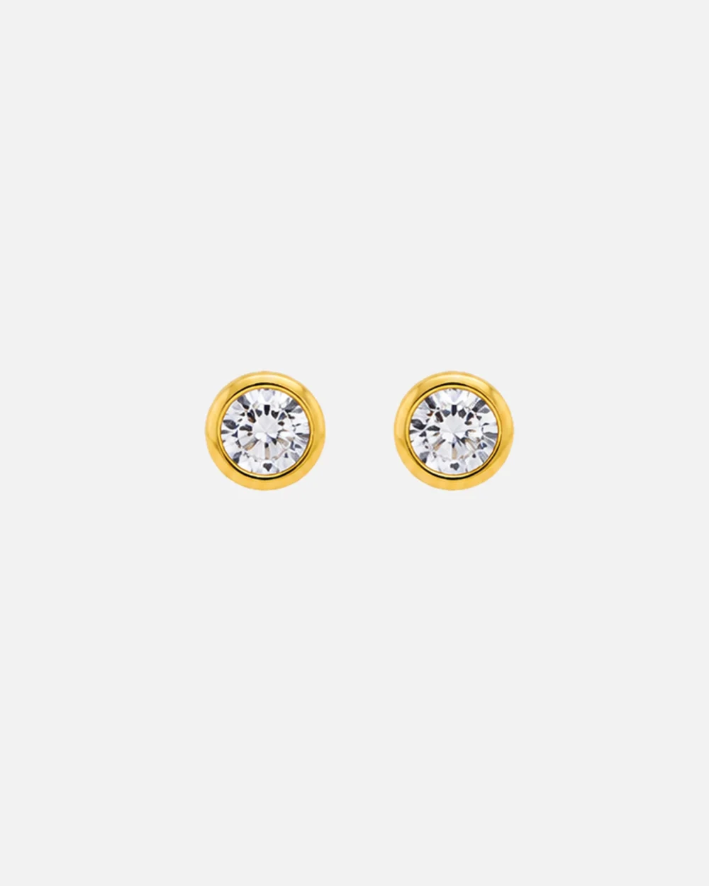 Classic Bezel Solitaire Stud Earrings