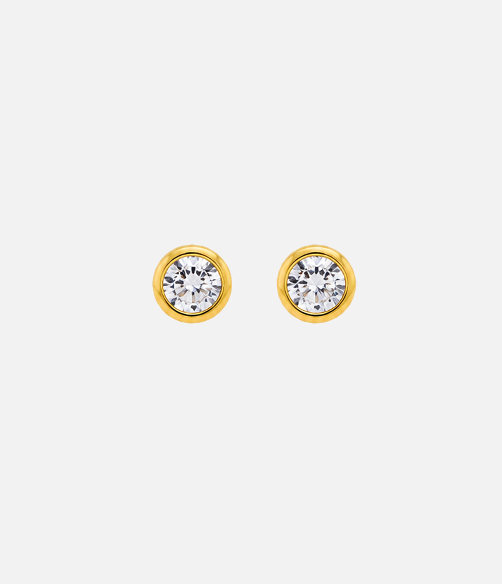 Classic Bezel Solitaire Stud Earrings_01