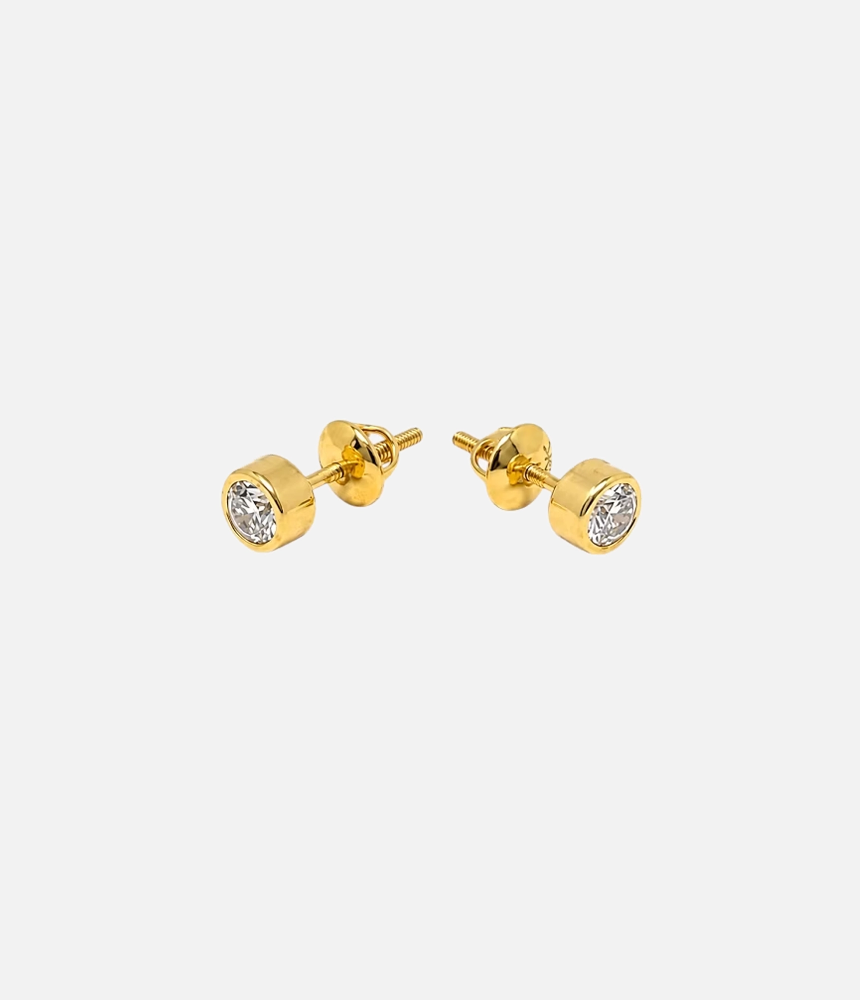 Classic Bezel Solitaire Stud Earrings_02