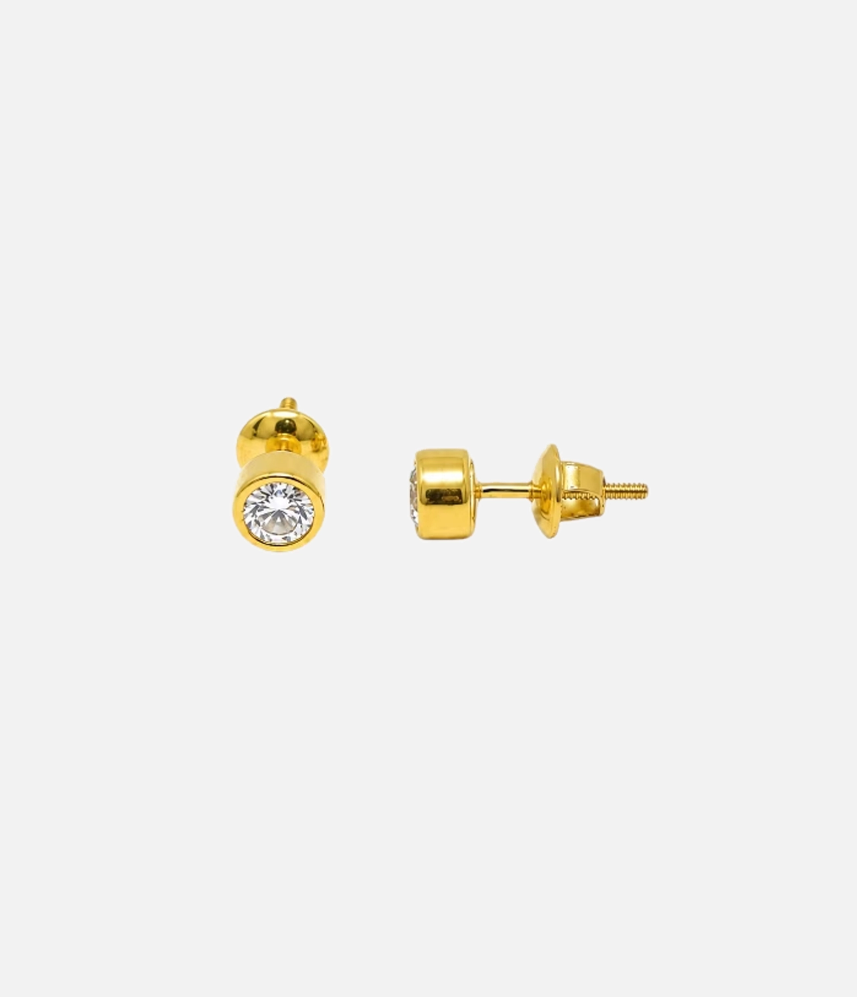 Classic Bezel Solitaire Stud Earrings_03