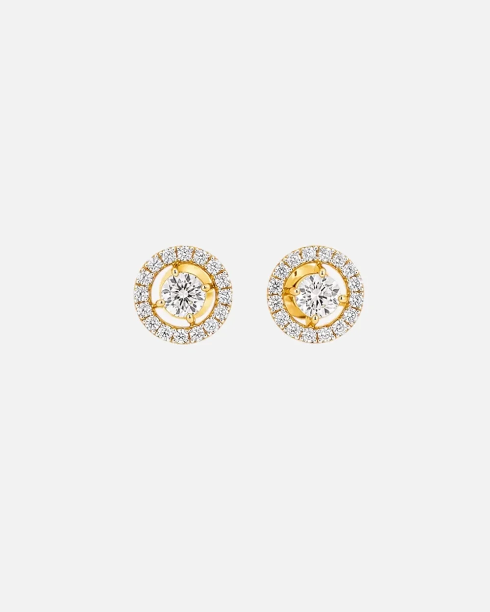 Classic Halo Solitaire Stud Earrings