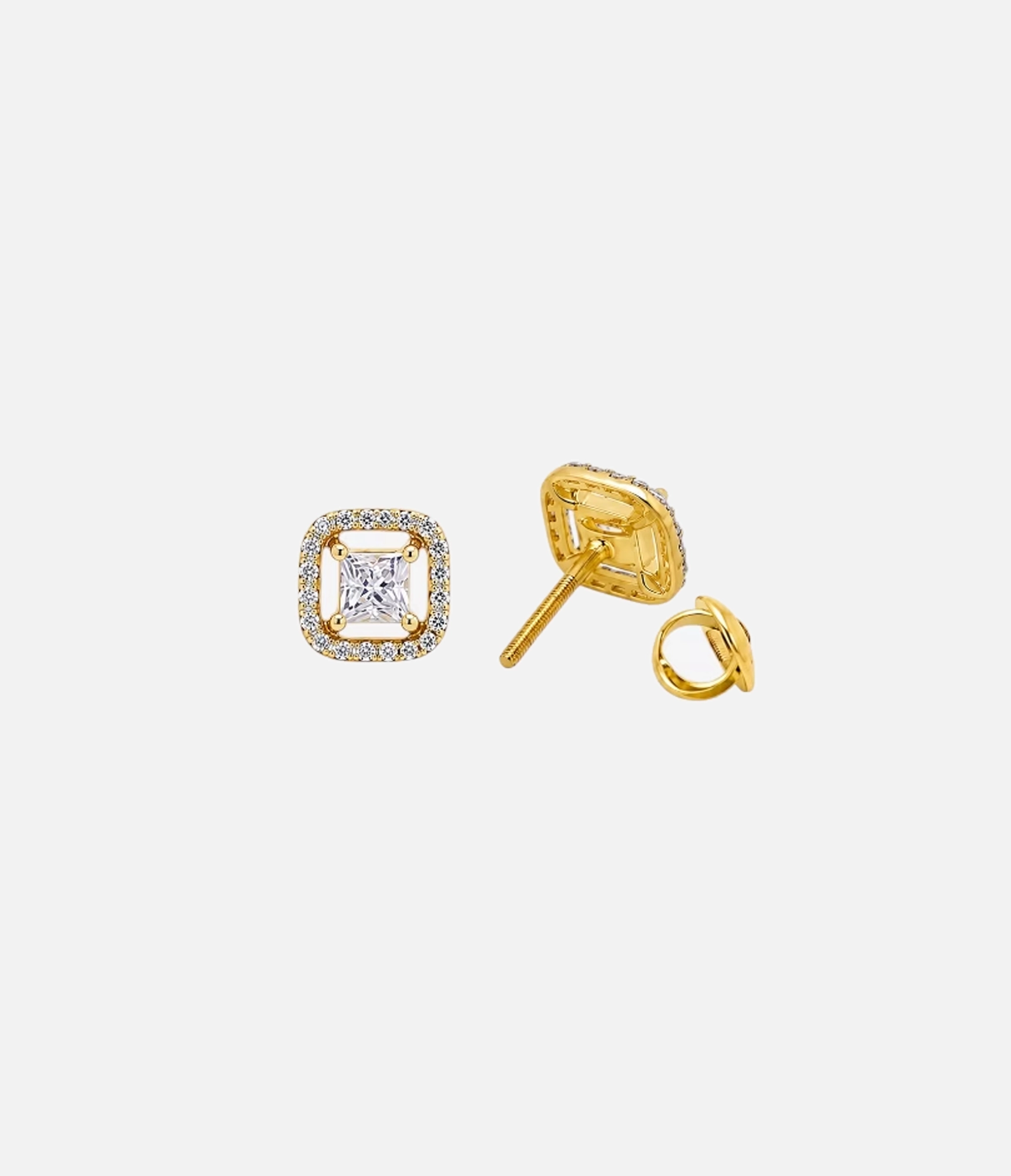 Classic Square Halo Solitaire Studs_04