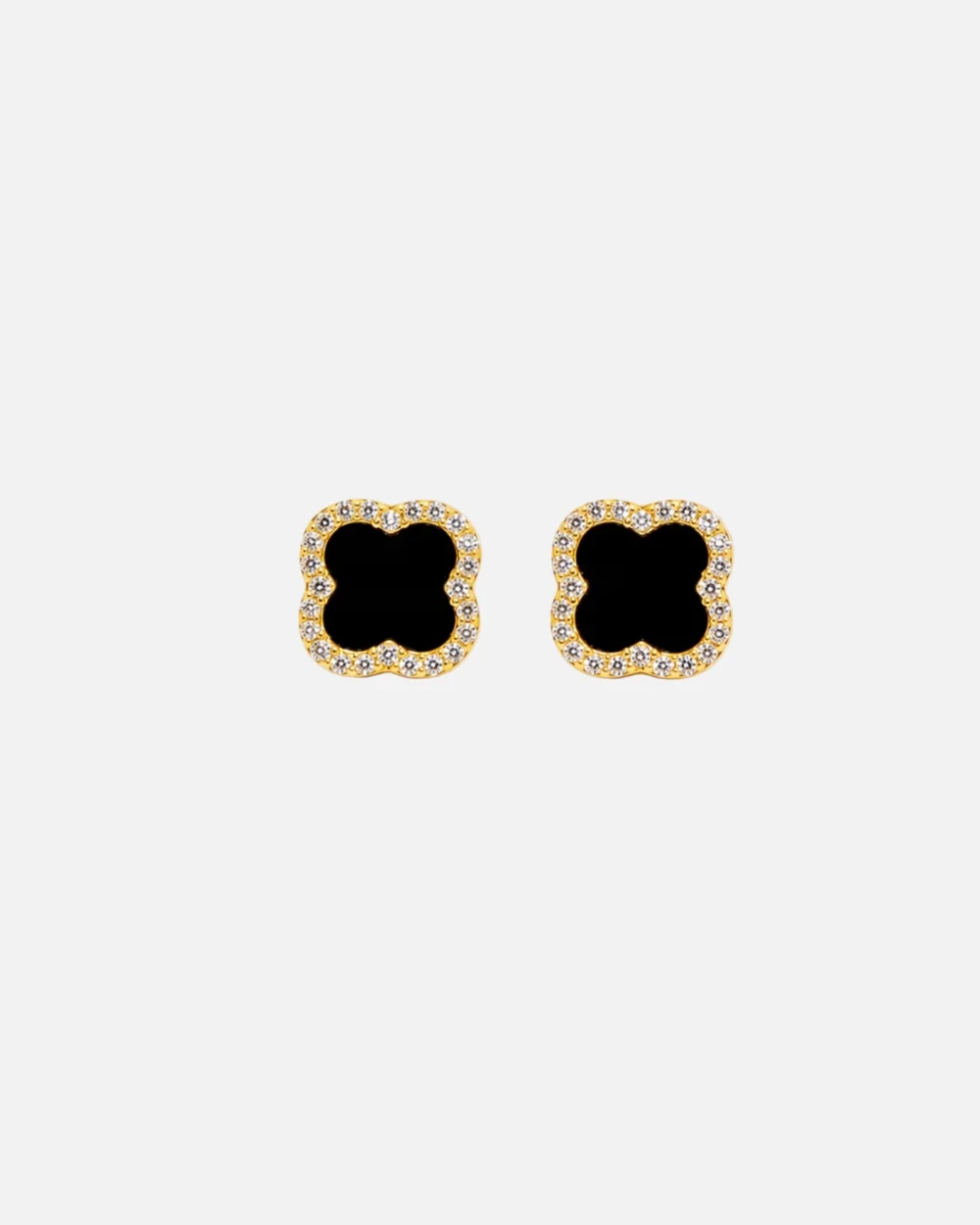 Midnight Clover Stud Earrings
