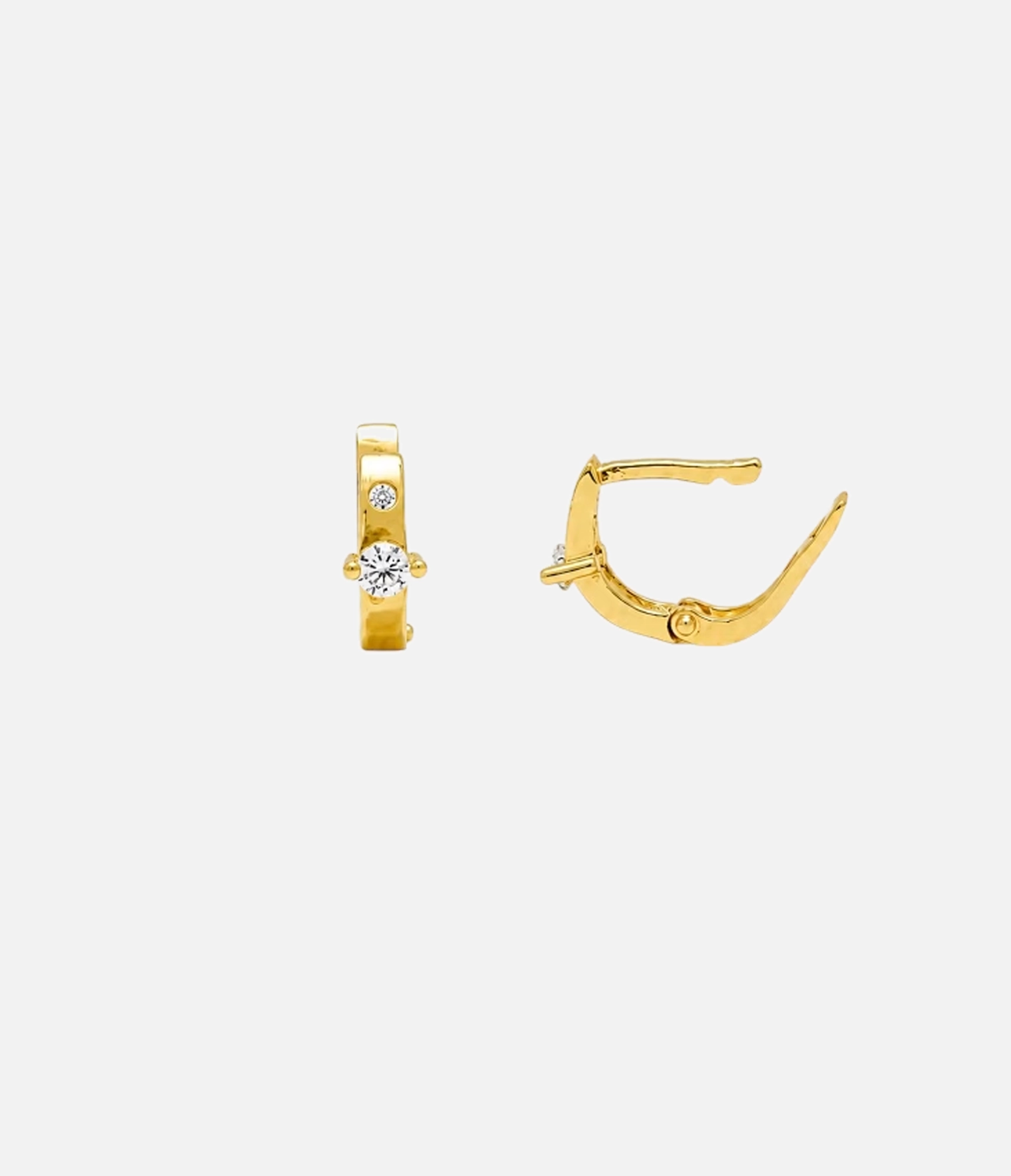 Modern Solitare Huggie Earrings_03