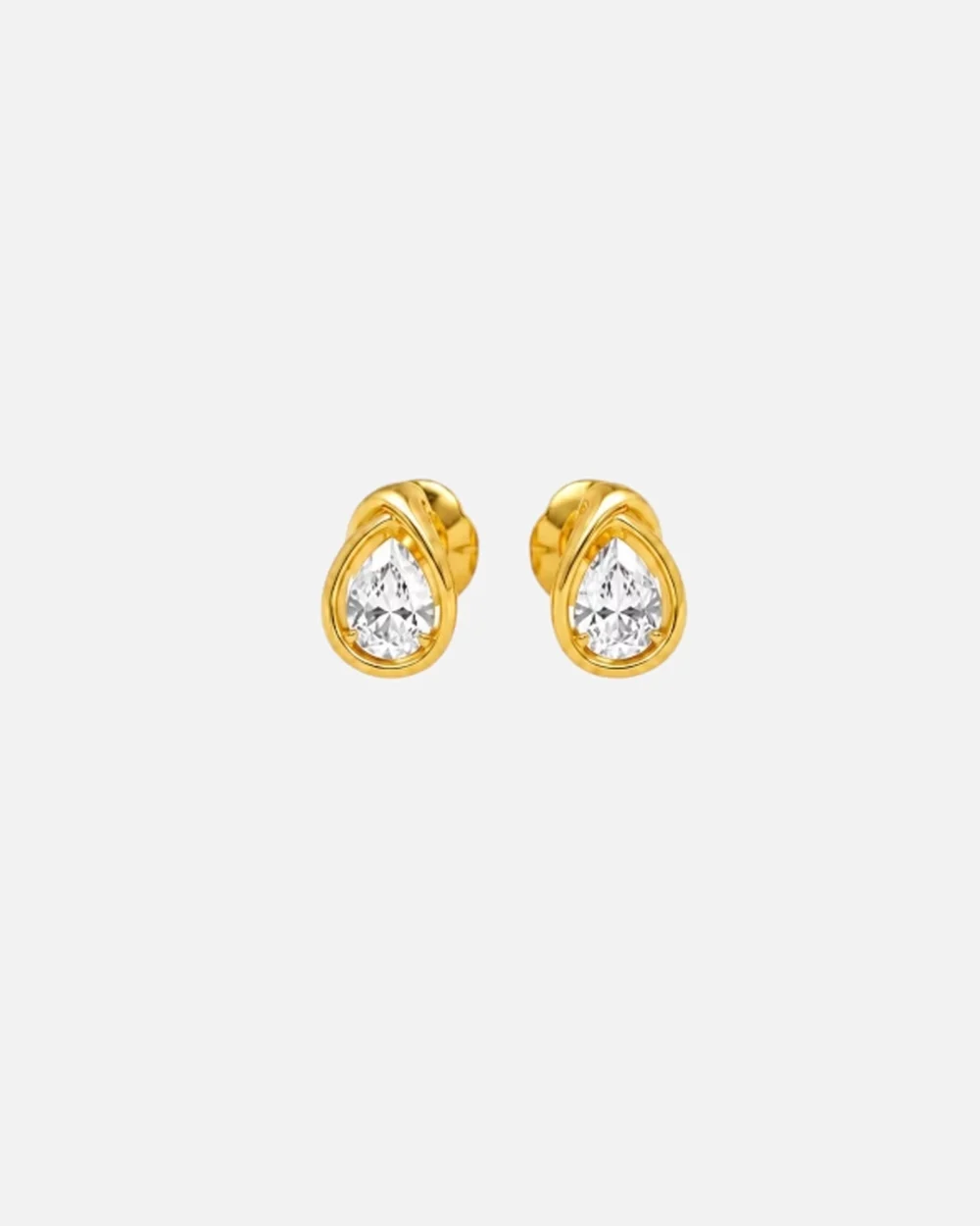 Pear Solitaire Stud Earrings