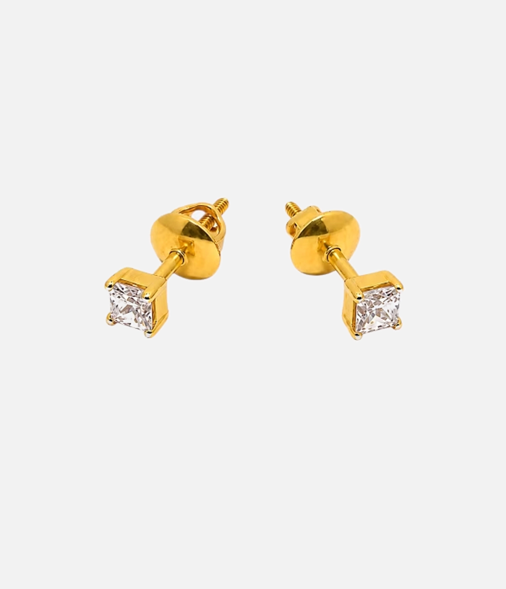 Princess Solitaire Stud Earrings_03