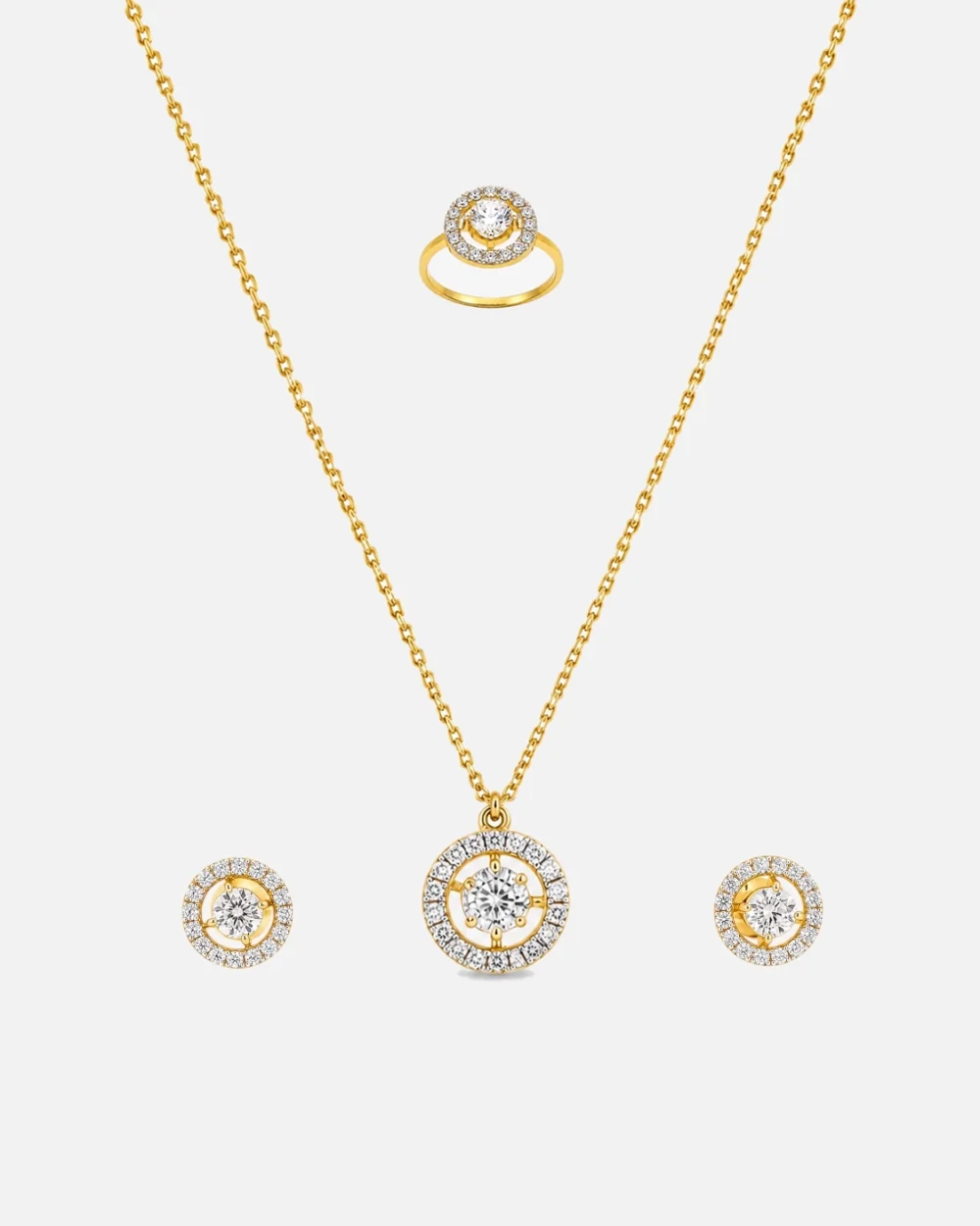 Classic Halo Solitaire Necklace