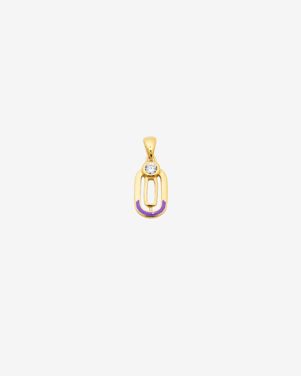 Purple Accent Geometric Gold Pendant